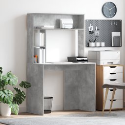 vidaXL Bureau Beton Grijs 91 x 50 x 149 cm Bewerkt hout