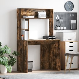 vidaXL Bureau Gerookt eiken 91 x 50 x 149 cm Bewerkt hout