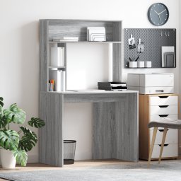 vidaXL Bureau Grijs Sonoma 91 x 50 x 149 cm Bewerkt hout