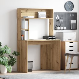 vidaXL Bureau Artisan Eiken 91 x 50 x 149 cm Bewerkt hout
