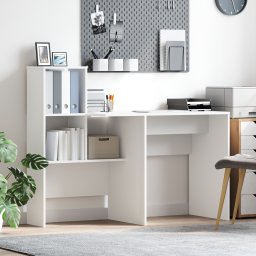 vidaXL Bureau Wit Bewerkt hout 131,5 x 50 x 106,5 cm