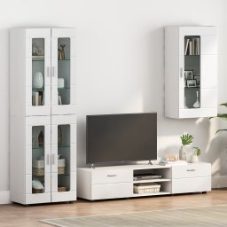 vidaXL Houten Kast Wit Bewerkt hout