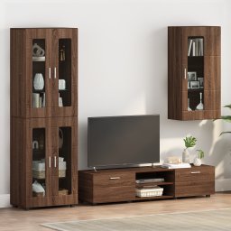 vidaXL Houten Kast Bruin Eiken Bewerkt hout