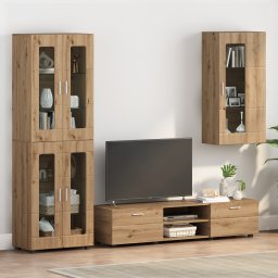 vidaXL Houten Kast Artisan Eiken Bewerkt hout