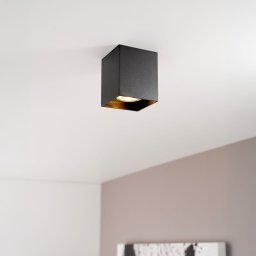 Astra nero by LUSENZ - Kubusvormige opbouwspot in volledig matzwart design met enkele lichtbron