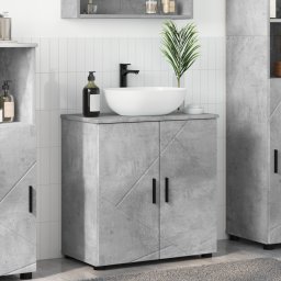 vidaXL Badkamer Kast Beton Grijs 61 x 35 x 64 cm Bewerkt hout, Metaal