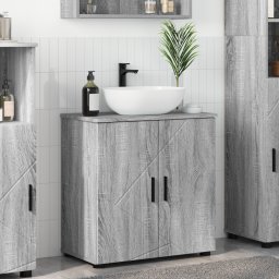 vidaXL Badkamer Kast Grijs Sonoma 61 x 35 x 64 cm Bewerkt hout, Metaal