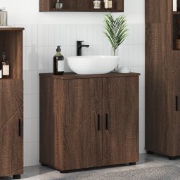 vidaXL Badkamer Kast Bruin Eiken 61 x 35 x 64 cm Bewerkt hout, Metaal