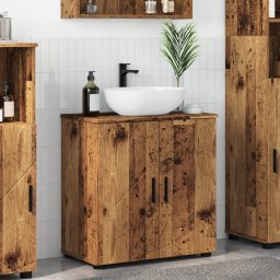 vidaXL Badkamer Kast Oud Hout 61 x 35 x 64 cm Bewerkt hout, Metaal