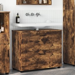 vidaXL Badkamer Kast Gerookt eiken 76,5 x 35 x 64 cm