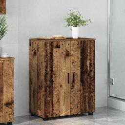 vidaXL Badkamer Kast Oud Hout 60 x 35 x 80 cm Bewerkt hout, Metaal