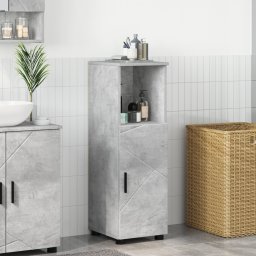vidaXL Badkamer Kast Beton Grijs 30 x 35 x 95 cm Bewerkt hout, Metaal