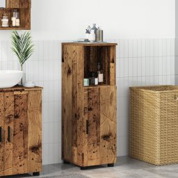 vidaXL Badkamer Kast Oud Hout 30 x 35 x 95 cm Bewerkt hout, Metaal