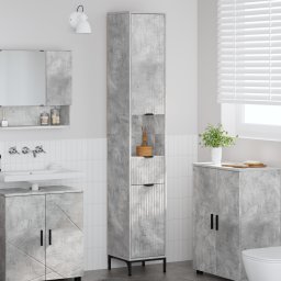 vidaXL Badkamer Kast Beton Grijs 31,5 x 33 x 190 cm