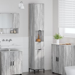 vidaXL Badkamer Kast Grijs Sonoma 31,5 x 33 x 190 cm