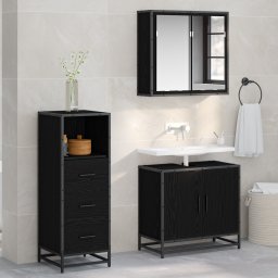vidaXL Badkamermeubelset Zwart Eiken 35 x 37,5 x 100 cm Bewerkt hout