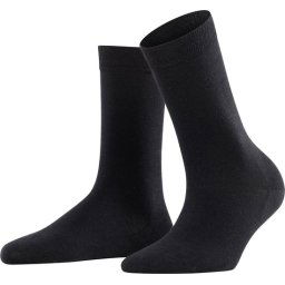 FALKE Softmerino warme ademende merinowol katoen sokken dames zwart - Maat 41-42