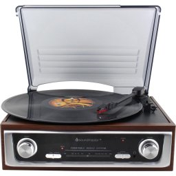 Soundmaster PL196H - Nostalgische platenspeler met radio en ingebouwde speakers