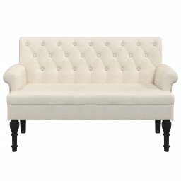 vidaXL Bankje met rugleuning 120x62x75,5 cm linnen