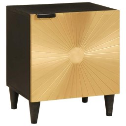vidaXL Nachtkastje 2 st Black and Gold 40 x 33 x 46 cm Bewerkt hout