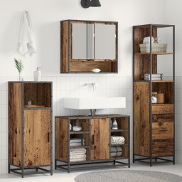 vidaXL Badkamermeubelset Oud Hout 35 x 37,5 x 166 cm Bewerkt hout