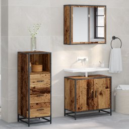 vidaXL Badkamermeubelset Oud Hout 35 x 37,5 x 100 cm Bewerkt hout