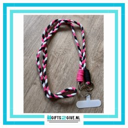 Telefoonkoord Zwart/Roze