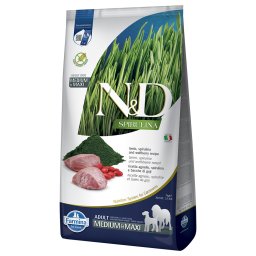 2x7kg N&D Dog Spirulina Adult Medium/Maxi met lam droogvoer voor honden