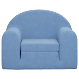 vidaXL Kinderslaapbank zacht pluche blauw