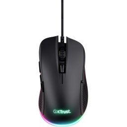 Trust GXT 922 Ybar Gaming Muis - 7200 DPI - RGB Verlichting - USB Bedrade Gaming Muis - Zwart