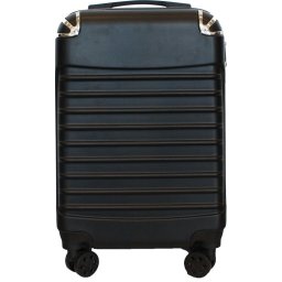 Handbagage trolley hardcase koffer met 4 wielen - zwart - 54x34x20