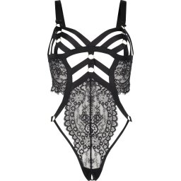 Hunkemöller - maat L - Lingerie Dames Private Body open kruis Ginger - Zwart