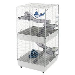 Ferplast kooi voor kleine dieren Furet Tower - grijs: L 80 x B 75 x H 161 cm