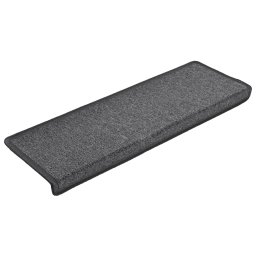 vidaXL Trapmatten 15 st 65x21x4 cm Donkergrijs Rechthoekige Rand