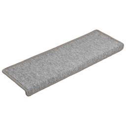vidaXL Trapmatten 15 st 65x21x4 cm lichtgrijs met rechthoekige rand