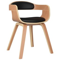 vidaXL Eetkamerstoelen 4 st gebogen hout en kunstleer zwart