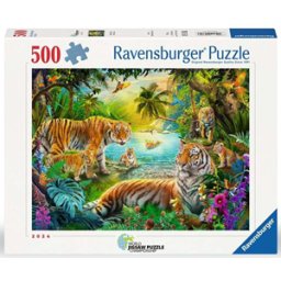 Tiger Family in the Oasis Puzzel (500 stukjes)