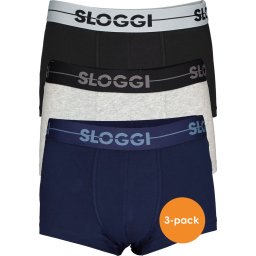 Sloggi Men - XL (7) Go 3Pack Hipster Zwart/Grijs/Blauw