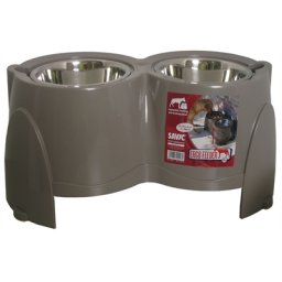 SAVIC VOERBAK ERGO FEEDER WARMGRIJS 61X35X28 CM 2X1,5 LTR