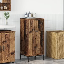 vidaXL Badkamer Kast Oud Hout 39,5 x 36 x 88 cm Bewerkt hout, Metaal