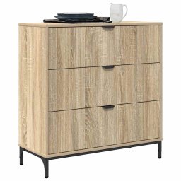 vidaXL Dressoir met lade Sonoma Eiken 79,5 x 33 x 82 cm Bewerkt hout