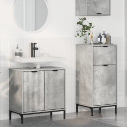 vidaXL Badkamermeubelset 2 st Beton Grijs Geperst Hout en Metaal
