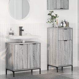 vidaXL Badkamermeubelset 2 st Grijs Sonoma Geperst Hout en Metaal
