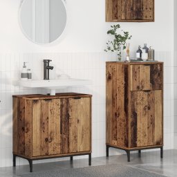 vidaXL Badkamermeubelset 2 st Oud Hout Geperst Hout en Metaal