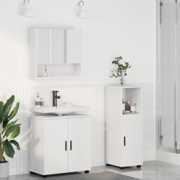 vidaXL Badkamermeubelset 3 st Wit 61 x 35 x 64 cm Bewerkt hout, Metaal
