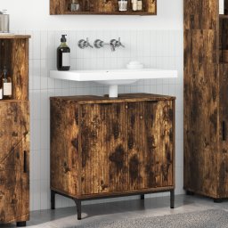 vidaXL Badkamertenk te kast Gerookt eiken 60,5 x 33,5 x 61 cm