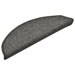vidaXL Trapmatten 15 st 56x17x3 cm donkergrijs halfrond