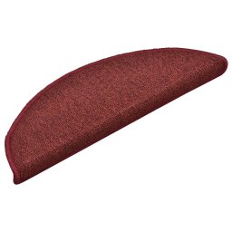vidaXL Trapmatten 15 st 56x17x3 cm Bordeaux Halfrond
