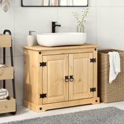 vidaXL Badkamer wastafelkast Corona 73x33x60 cm massief grenenhout