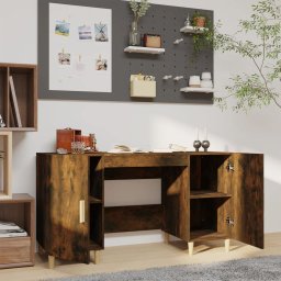 vidaXL Bureau 140x50x75 cm bewerkt hout gerookt eikenkleurig
